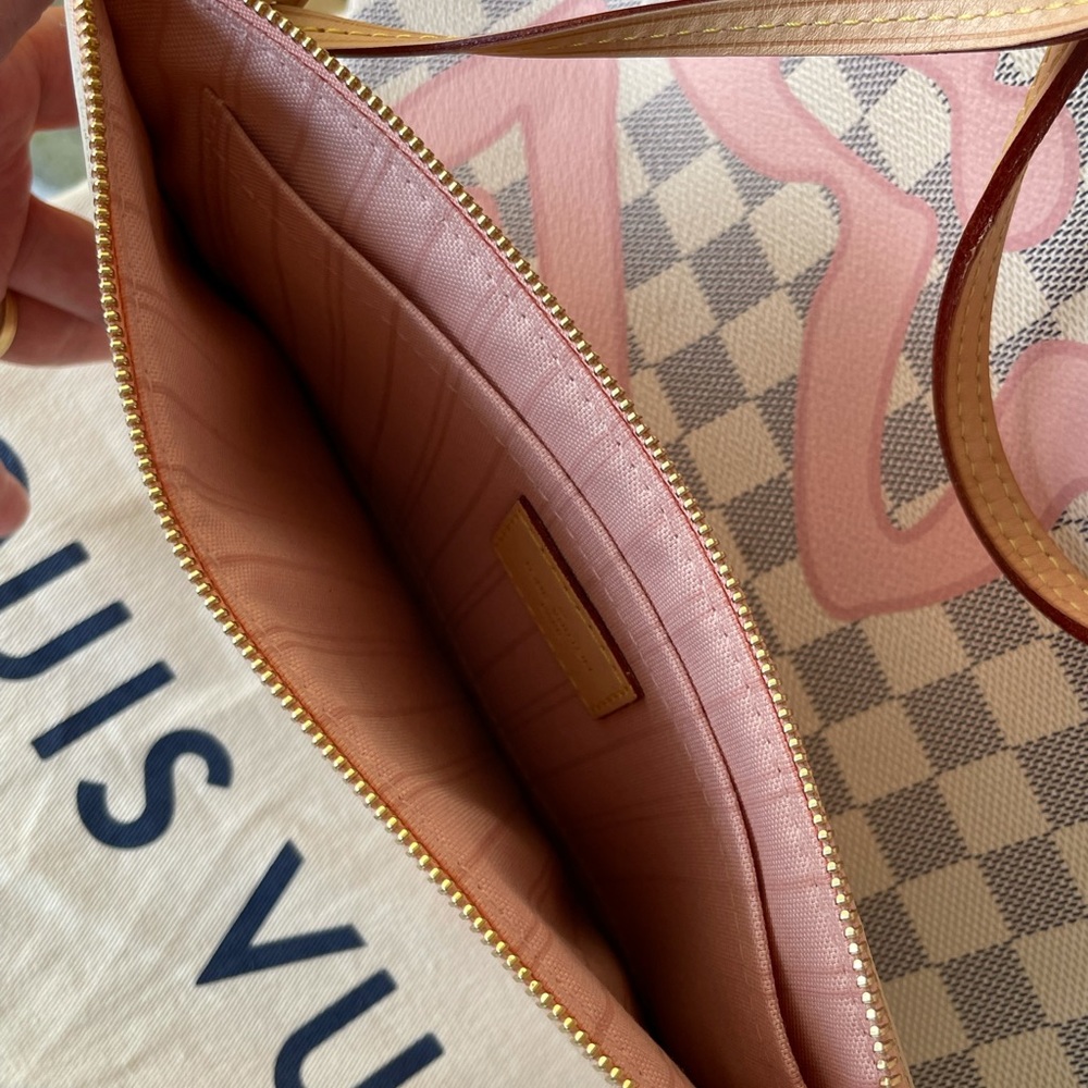 π Louis Vuitton Neverfull Damier Azure Tahitienne Ltd Edition RARE - Picture 14 of 17